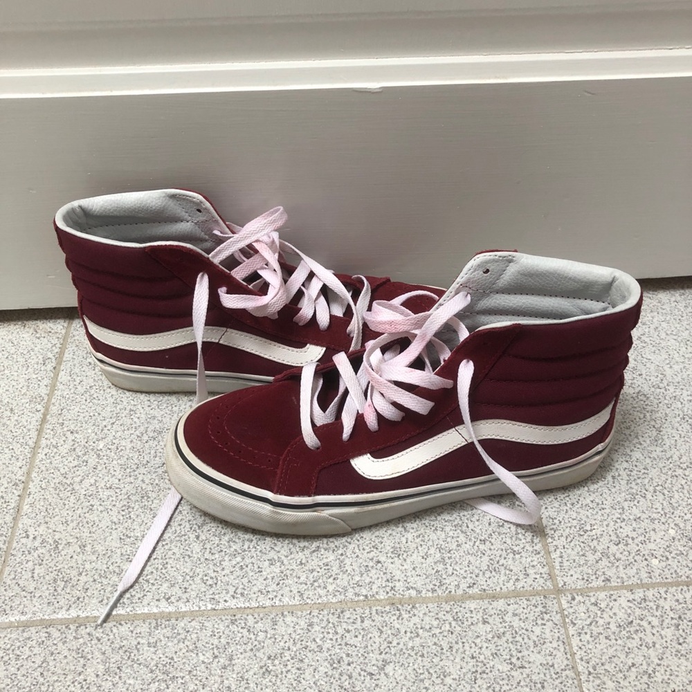 Maroon HiTop Vans Size 8
